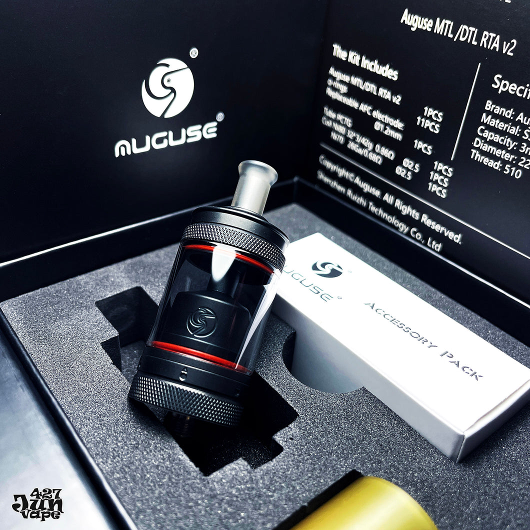 100% Authentic Auguse V2 MTL/DTL RTA Patented Construction